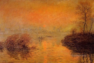  Sol Arte - Atardecer en el Sena en Lavacourt Efecto invernal Claude Monet